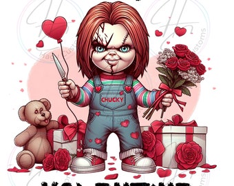 Valentine Horror, PNG, Valentinstag, Be My Valentine, Liebe, Halloween, Sublimation, digitaler Download, DTF