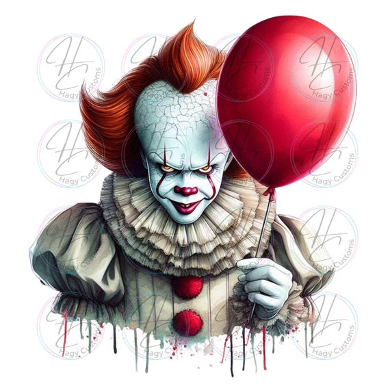 Scary Clown PNG: Horror Movie Sublimation,Digital Download only,  print DTF,