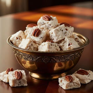 Classic Pecan Divinity Candy | Old-Fashioned Southern Confection | Homemade Holiday Candy | Fluffy & Sweet Dessert