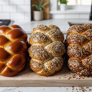Fresh Baked 5-Strand Braided Challah Bread: Holiday Tradition