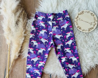 Jersey Mädchen Einhorn Leggings Hose