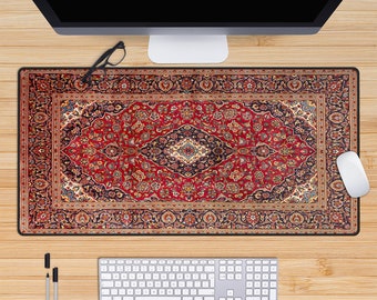 The Dude Persian Rug Desk Mat, Desk Decor Aesthetic, XL Mousepad, Movie Theme Deskmat, TCG Playmat, Gift For Gamers and Movie Lovers