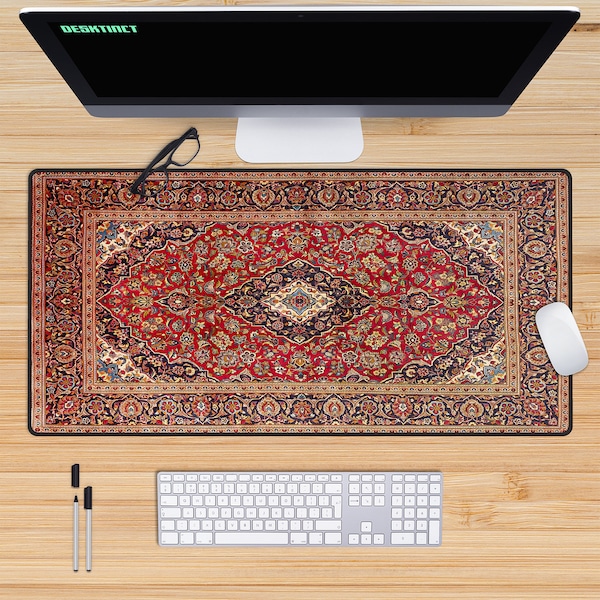 The Dude Persian Rug Desk Mat, Desk Decor Aesthetic, XL Mousepad, Movie Theme Deskmat, TCG Playmat, Gift For Gamers and Movie Lovers