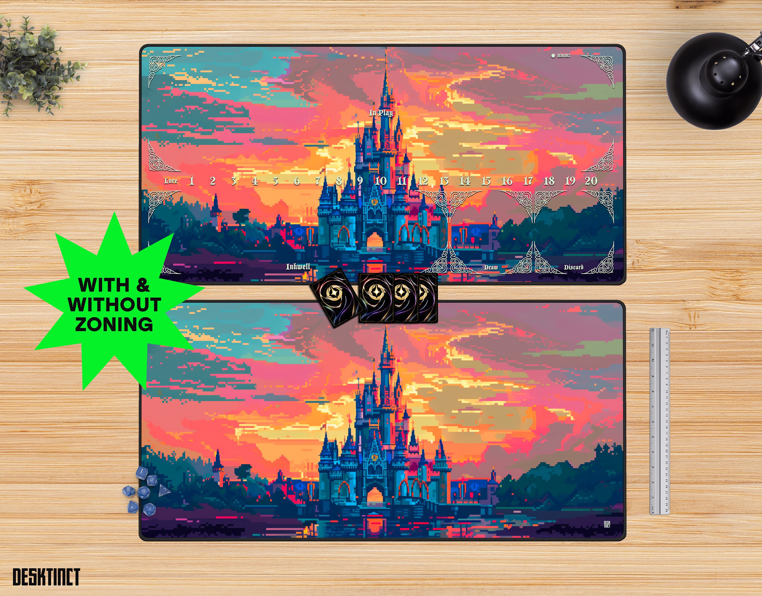Wizcraft Gaming Paramint Lorcana Frozen Castle (Stitched) - Lorcana Playmat - Lorcana Mat, Lorcana Game Mat - Non-Slip Rubber wi