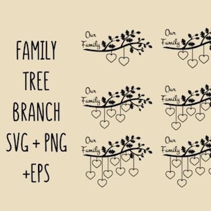 Stamboom 2-10 leden - Schattig - Leuk- Grafisch bestand - Eenvoudig downloaden - SVG - Voeg uw tekst toe - Hoge kwaliteit - SVG - Png - Jpg -