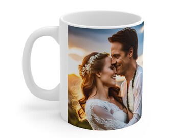 Personalized Photo Mug Ceramic 11oz - Custom Photo Mug | Graphic Ceramic Coffee Cup Personalized Gift for Her Him Mom Dad Sister Brother