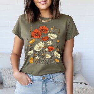 Boho Wildflowers Shirt, Gift For Her, Women Shirt, Plant Shirts, Floral Shirt, Gift For Women