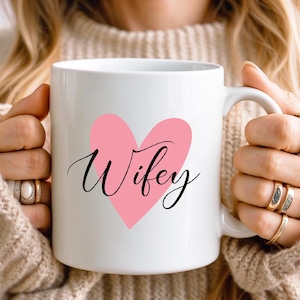 Taza con forma de corazón para esposa, regalo para futura novia, regalo de aniversario, taza de café, cumpleaños para esposa, regalo para esposa de parte de esposo, regalo para futura esposa