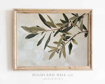 Olive Branch Oil Painting | Godly Art | Subtle Christian Art | Vintage Aesthetic INSTANT DOWNLOAD | Symbolic Christian Minimal Wall Decor
