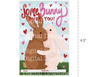 Tarjeta de San Valentín imprimible - Un conejito te ama