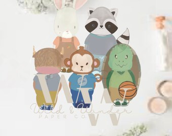 Printable Boy Animal Critter Paper Dolls, Pretend Play Set (Digital Download)