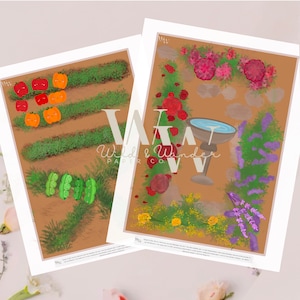 Spring Gardening Paper Doll Digital Download Pretend Play, Printable Craft, Birthday Gift, Printable Imagination Garden play, flower play