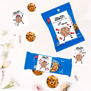 Galleta personalizada de San Valentín: San Valentín imprimible, San Valentín imprimible para la escuela, tarjeta de San Valentín con chispas de chocolate, San Valentín de clase