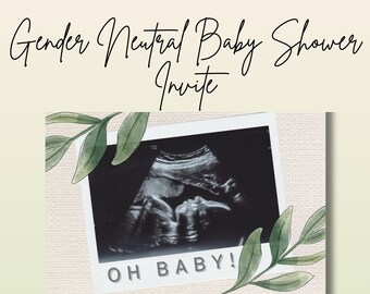 Gender Neutral Baby Shower Invite, Baby Shower for Boy, Baby Shower for Girl, Invitation, Neutral Invite