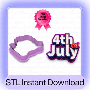 4th of July Cookie Cutter STL File Instant Download, Cookie Cutter File STL, 6 sizes included
