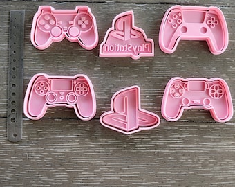 6-Piece Gamer Controller Cookie Cutters & Stamp Set - Perfect Gift Birthday Party