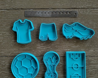 Soccer Cookie Cutters & Stamp Set: Baking Party Favors
