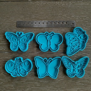 6-Piece Butterfly Cookie Cutters & Stamp Set - Perfect Gift Birthday Party