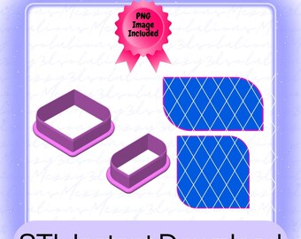 Plaque Cookie Cutter Set STL File: Square & Rectangle Frames (Digital Download, 6 Sizes Included)