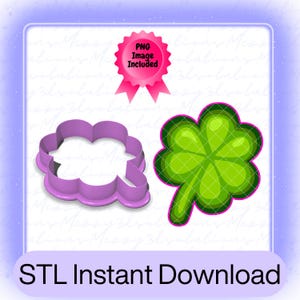 Shamrock Cookie Cutter STL File: St Patrick&#39;s Day Clover (Digital Download, 6 Sizes Included)