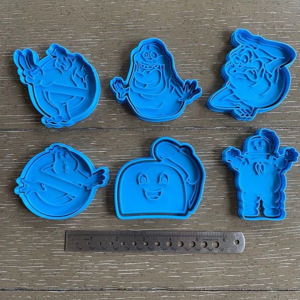 6-Piece Ghost Busters Cookie Cutters & Stamp Set - Great gift Baking Party