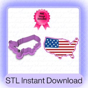 4th of July Flag Cookie Cutter STL File Instant Download, Cookie Cutter File STL, 6 sizes included