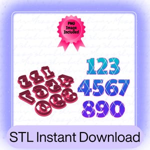 Numbers Cookie Cutter STL File: 3D Print Baking Tool (Digital Download, 6 Sizes Included)
