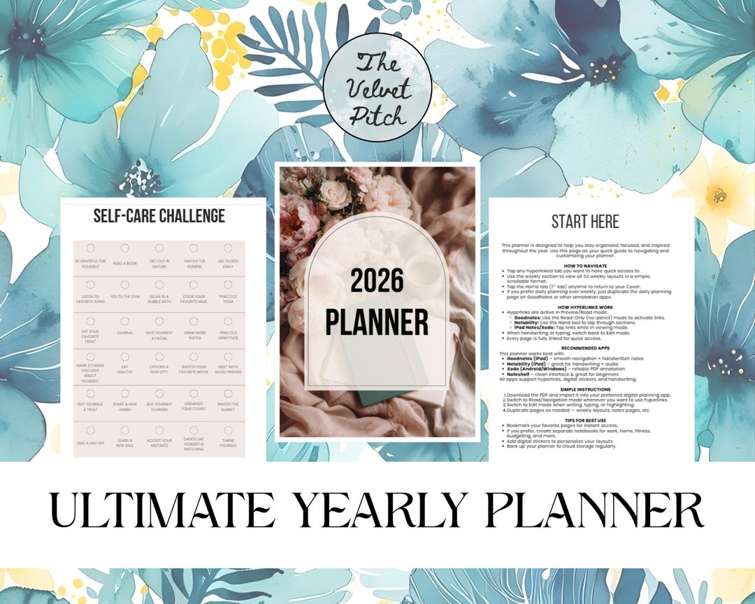 Minimalist 2026 Digital Planner Canva Template | Weekly & Daily Layouts ...