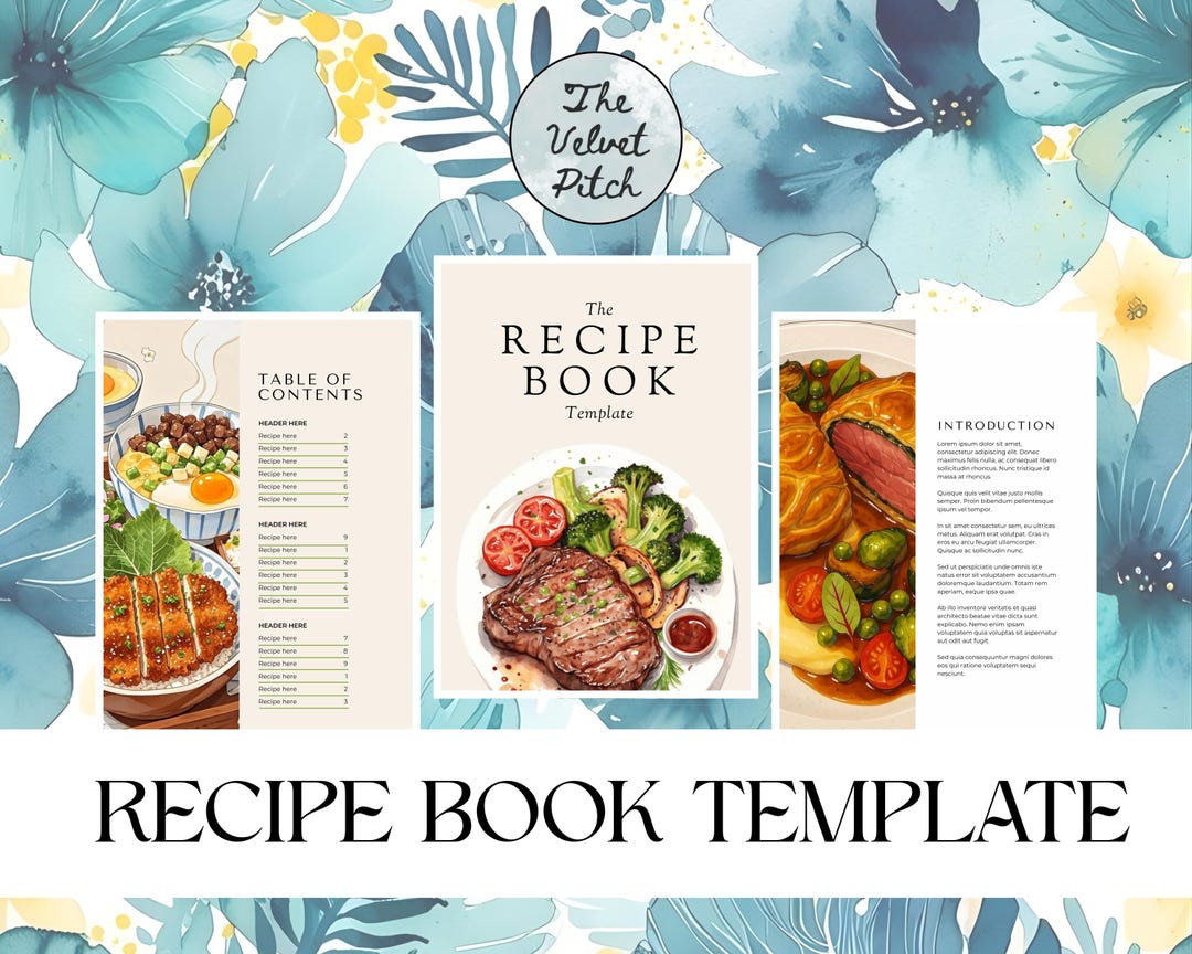 Recipe Book Template Canva Editable Cookbook Layout Printable Recipe ...