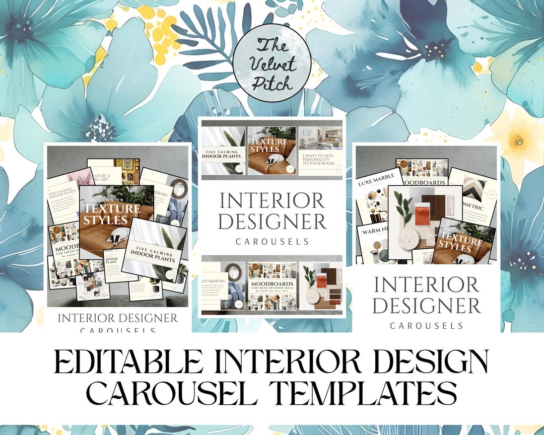 Interior Design Instagram Carousel Canva Template for Home Decor - Etsy