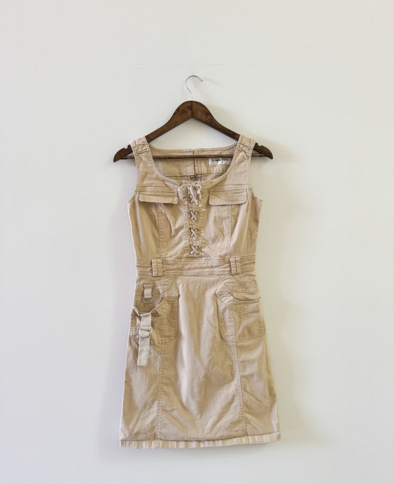 knee length dresses for ladies Sensational City Girl Strapless Cargo Mini Dress