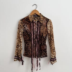 Animal Print Y2K Button Up - SMALL