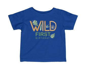 T-shirt en jersey fin Wild First Birthday pour tout-petits, bébés et nourrissons