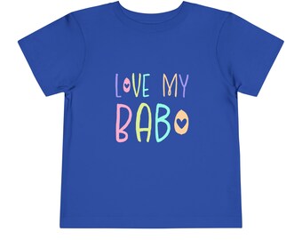 I Love My Babo Toddler Shirt, Love My Babo Balkan Toddler, Bosnian Clothing, Toddler Short Sleeve Tee