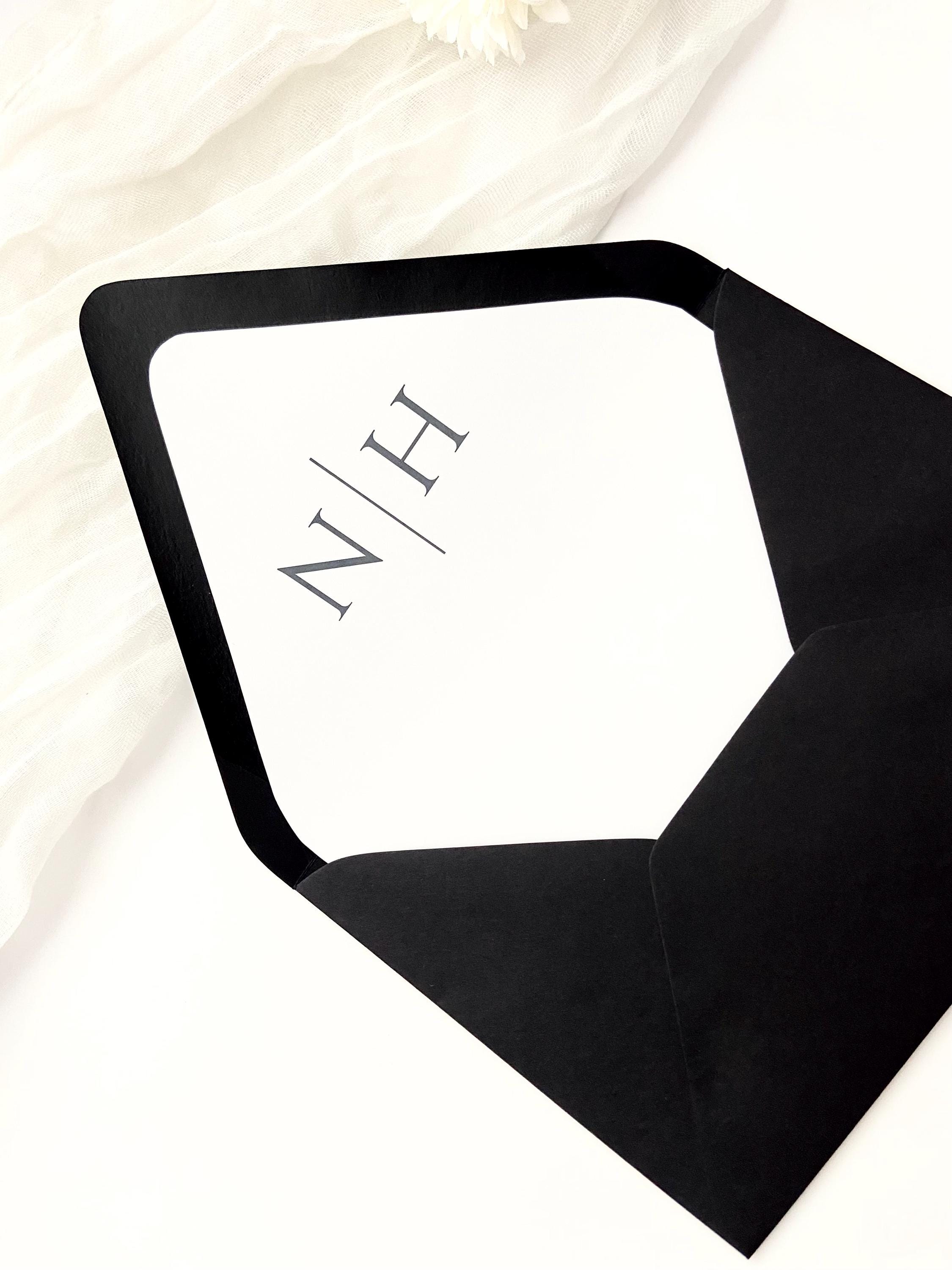 Monogram Envelope Liners for 5x7 A7 Wedding Envelopes, Bride Groom ...