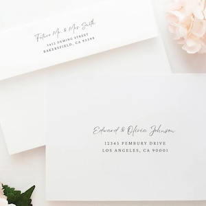 Envelope Addressing & Printing Service for A7 5x7 Invitations, Cards | Return Address Printing, Custom Wedding, Envelope Printing Service
