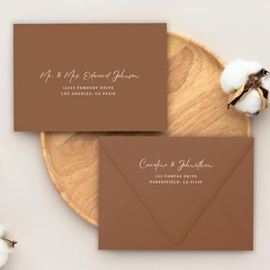 Terracotta A7 Envelopes, White Ink Address Printing, Addressed ...
