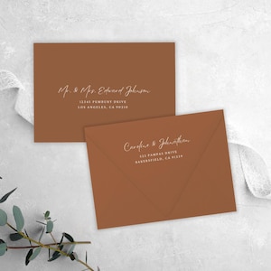 Terracotta A7 Envelopes, White Ink Address Printing, Addressed ...