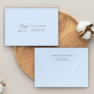 Light Blue Envelopes, Blank or Printed for 5x7 Invitations, RSVP Cards, Baby Shower Invites, Return Address Printing, A2, A6, A7 Sizes Avail