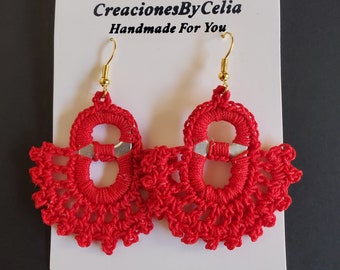 Crochet Earrings, Upcycled Jewelry, Handmade Earrings, Crochet Earrings, Gifts For Her, Handmade Jewelry, Crochet Jewelry