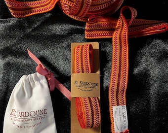 Authentic Algerian Kardoune - Natural Cotton Ribbon for Smooth and Shiny Hair - Traditional Beauty Accessory - Handmade