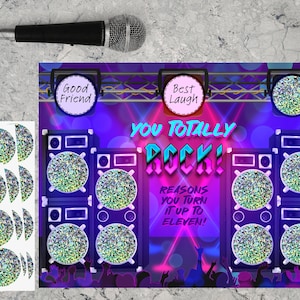 Alles Gute zum Geburtstag Sie Rock Rubbel 11 Benutzerdefinierte Nachrichten Einzigartige Geburtstagskarte Count-Down-Glitter-Aufkleber Hand gezeichnet KEINE Clipart