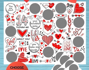 8.5' x 11" Valentine's Day Scratch-Off Poster – 14 Things I Love About You