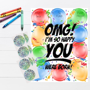 Verjaardag aftellen met aftellen onthullen 10 geheime berichten kaart gepersonaliseerde poster 10 heldere ballonnen vieren handgetekende GEEN clipart