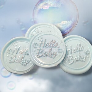 Babyjongen "Welkom baby" lakzegels. Voeg een vleugje elegantie toe aan uitnodigingen. Ideaal voor babyborrels en gender reveal party's!