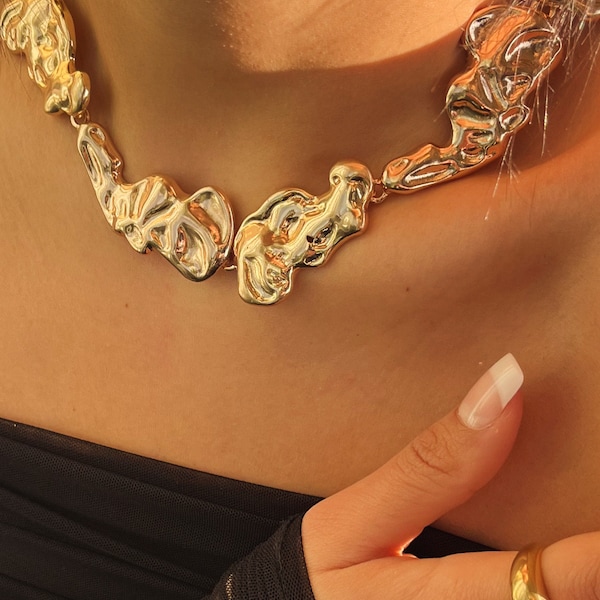 Melted Choker Gold Necklace