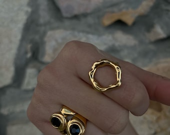 The O Gold Ring Statement Jewelry