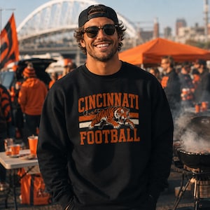 Cincinnati Football Crewneck Sweatshirt Vintage Bengals Shirt