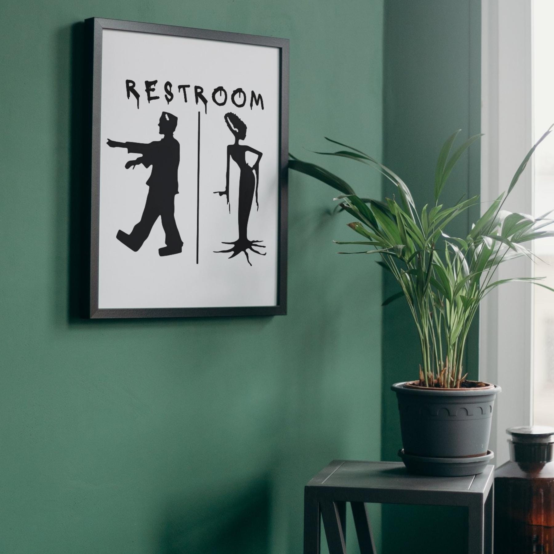 Halloween Decor, Restroom Sign, Horror, Frankenstein Restroom ...