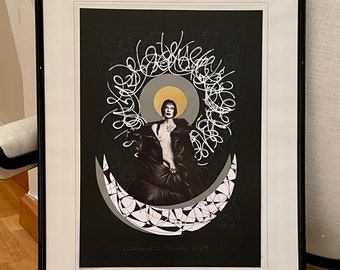 Madonna on the Moon - Original contemporary collage on A4 letter size paper